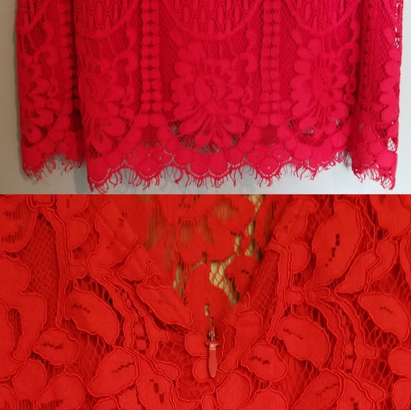 NWT Lulu's Red Lace Mini Dress - Picture 5 of 8
